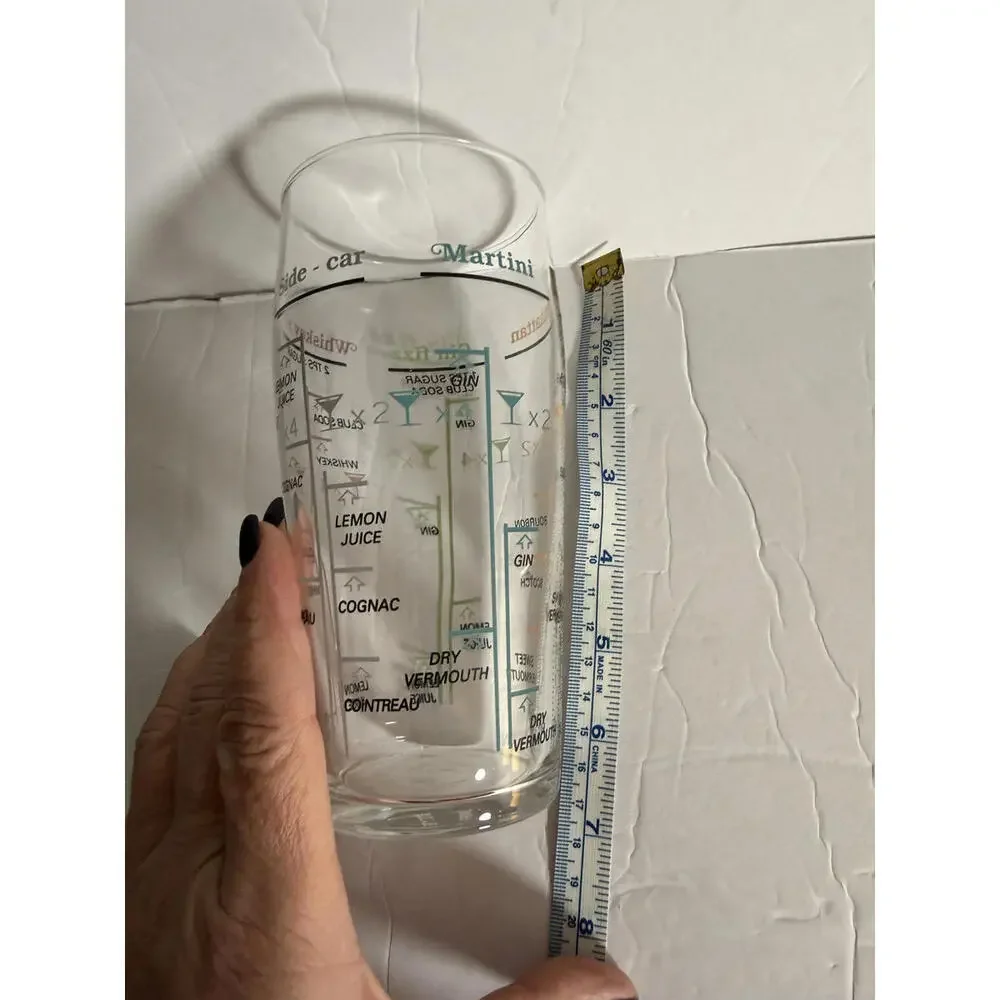 MCM ARCOROC France Cocktail Mixer Recipe Glass‎ Vintage Barware Glassware No Lid